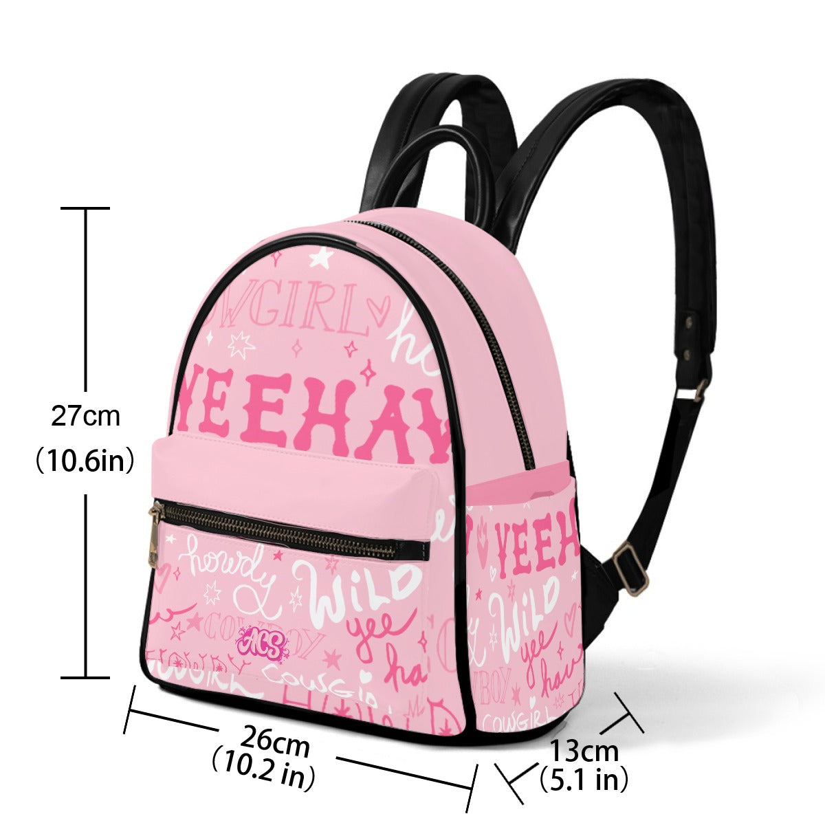 Small Backpack - PINK WORD CHAOS